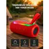 Taşınabilir Mini Bluetooth Hoparlör Güçlü Ses ve Şık Kırmızı Tasarım