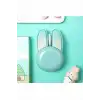 Tavşan Figürlü Kablosuz Mouse Pil Dahil Etiket Hediyeli Mavi