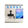 Termal Akım Korumalı 4’lü Duvar Tipi Priz 2x Usb 2x Type-c Çıkışlı Grup Priz Çoğaltıcı Siyah (2500w)