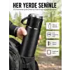 Termos Seti 3lü Bardak Seti Isı Dayanıklı Siyah Paslanmaz Çelik Vakumlu
