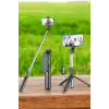 Tripod Kablosuz Bluetooth Bağlantılı Selfie Çubuğu 360 Derece Dönebilen