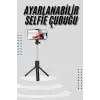 Tripod Selfie Çubuğu Bluetooth Kumandalı Kablosuz Led Işıklı