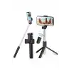 Tripod Selfie Çubuğu Bluetooth Kumandalı Kablosuz Led Işıklı