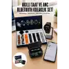 Ucuz Kaliteli Yeni Nesil 7 Kordonlu Akıllı Saat ve Kablosuz Bluetooth Kulaklık ANC Özelliği