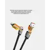 USB-C USB-A 4’ü 1 Arada Örgülü Kablo 65W Hızlı Şarj Metal Uç Dayanıklı