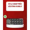 USB Type-C Destekli 10’lu Grup Priz Termal Korumalı 2m Kablo 2500W