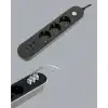 USB Yuvalı Anahtarlı Üçlü Priz 2 Metre Kablolu