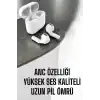 Yeni Nesil Pro Bluetooth Kulaklık Uzun Pil Ömrü Beyaz
