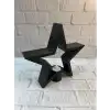 Yıldız Mumluk Siyah Modern Salon ve Raf Dekoru