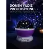 Yıldız Projeksiyon Lambası Döner Başlıklı Renkli Çocuk Odası Gece Işığı