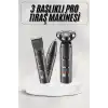 Yüksek Performanslı 3 Başlıklı Profesyonel Şarjlı Islak ve Kuru Kullanıma Uygun
