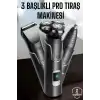 Yüksek Performanslı 3 Başlıklı Profesyonel Tıraş Makinesi
