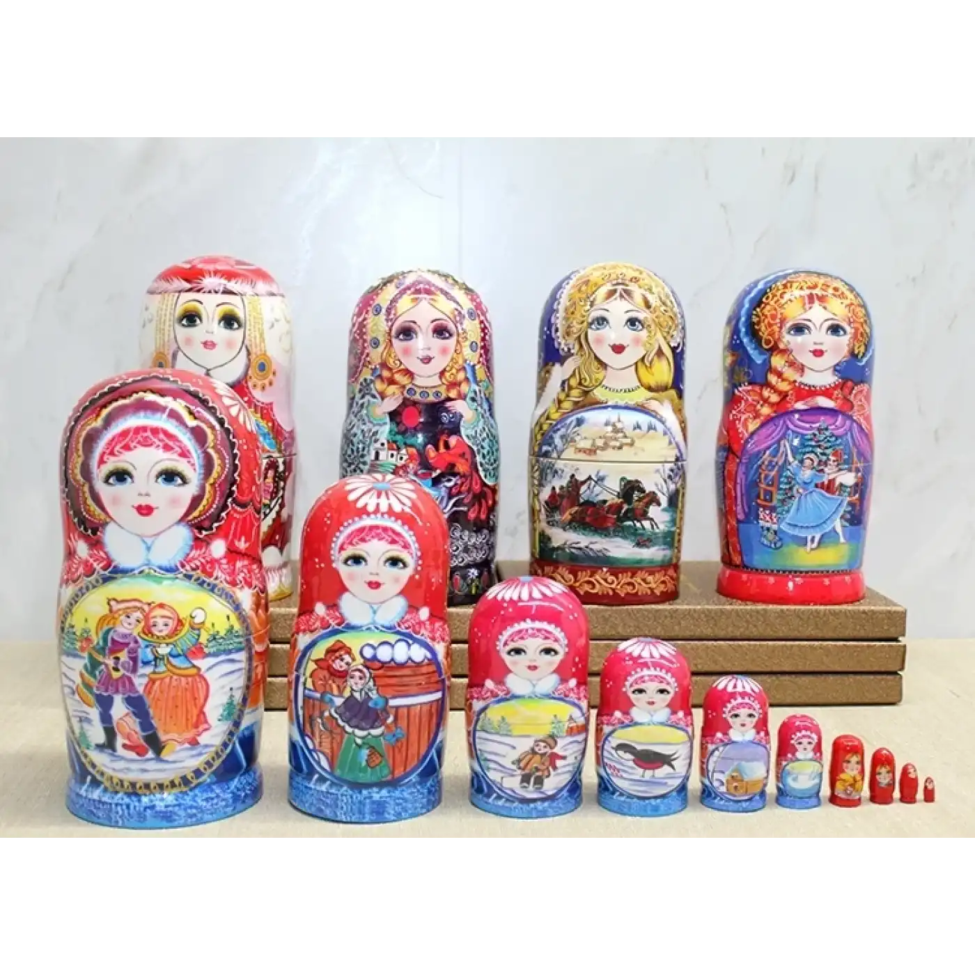 10lu Ahşap Matruşka Seti Alk4389