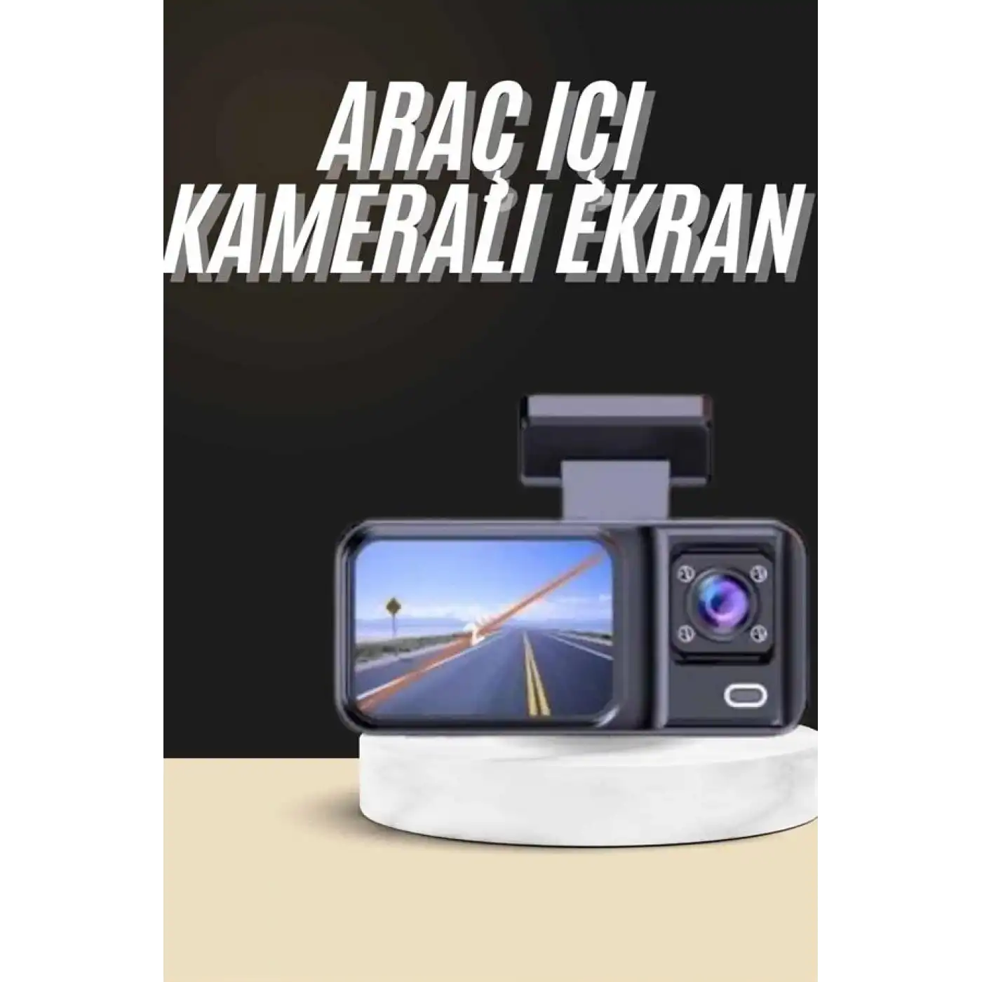 1080p Sürüş Kaydedici 2 İnç Araç Araba Ön İç Arka DVR IPS Ekran