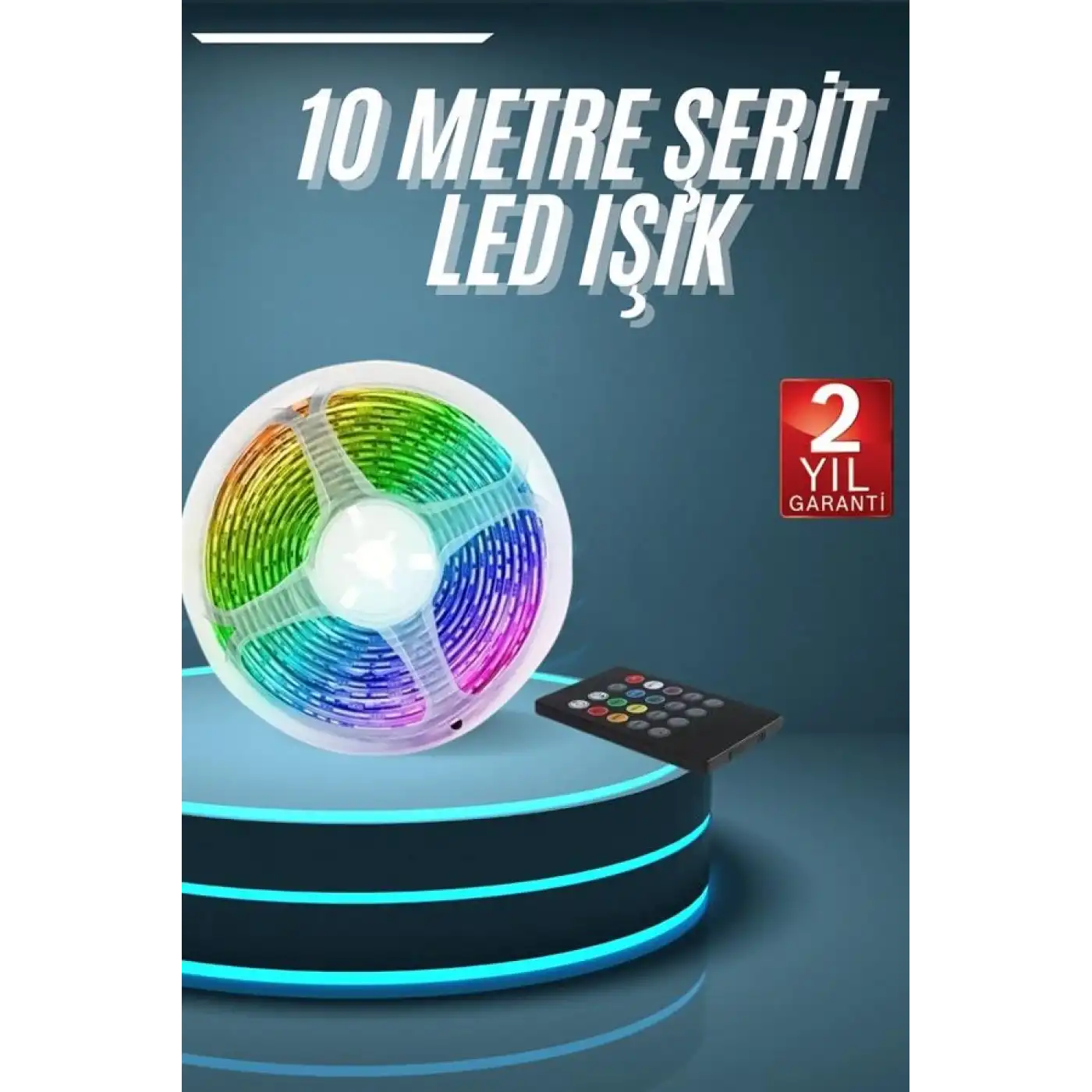 10M Şerit Led İç Mekan Renkli Rgb Şerit Led Kumandalı
