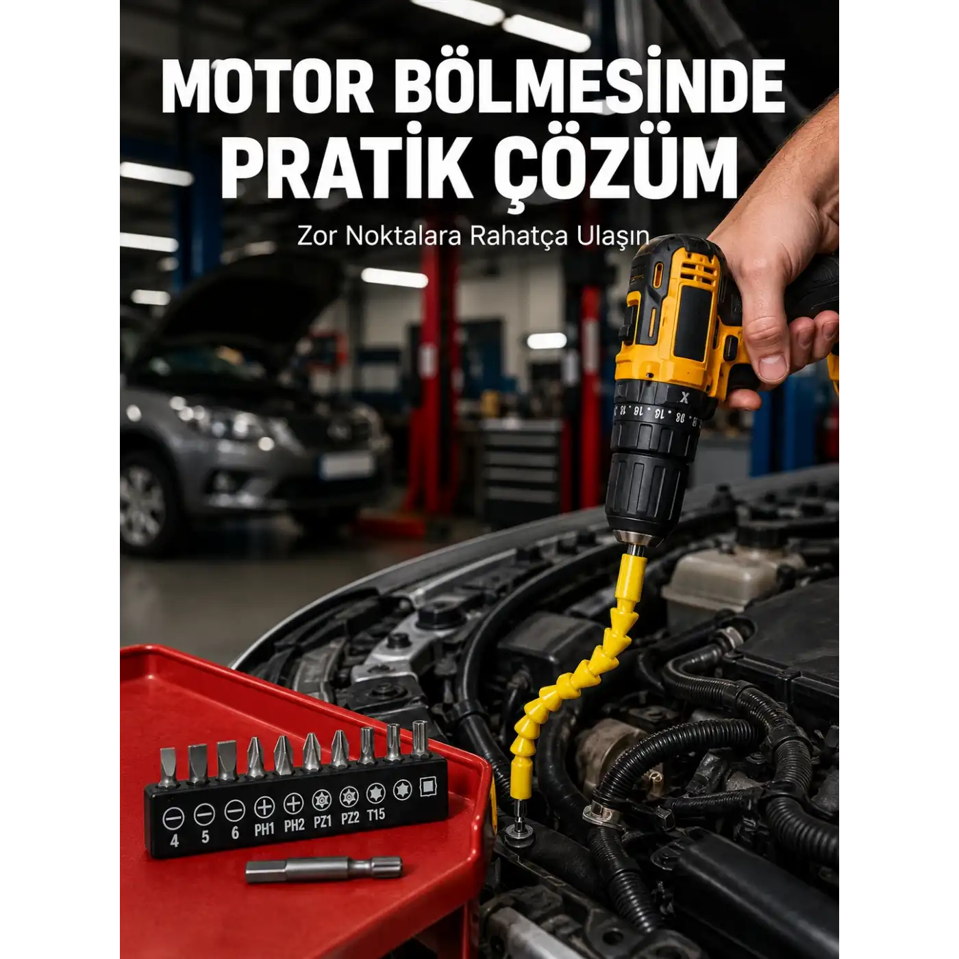 12 Parça Vidalama Uç Seti Akrobat Tasarım Dayanıklı Metal Yeni Nesil