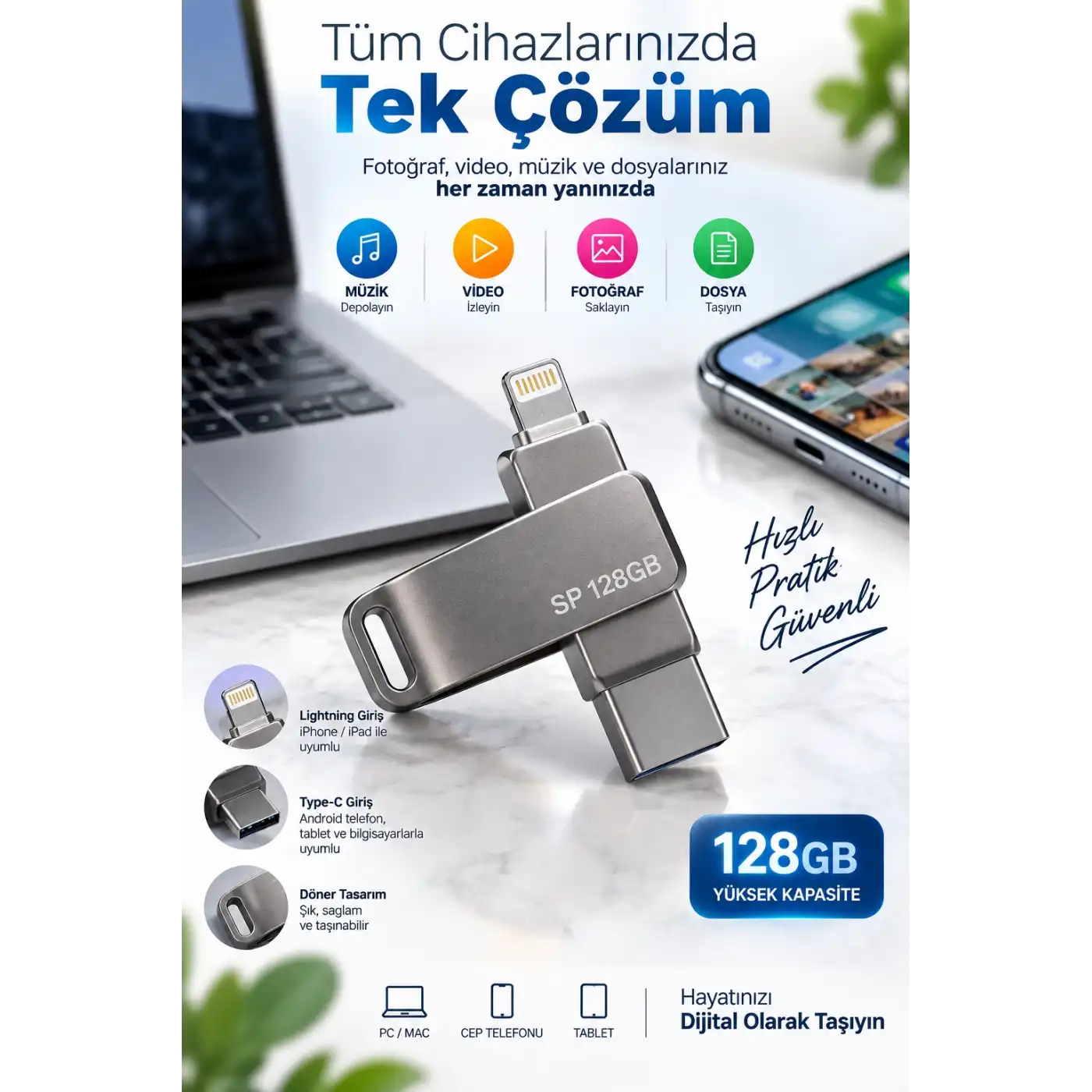 128 GB FLASH BELLEK