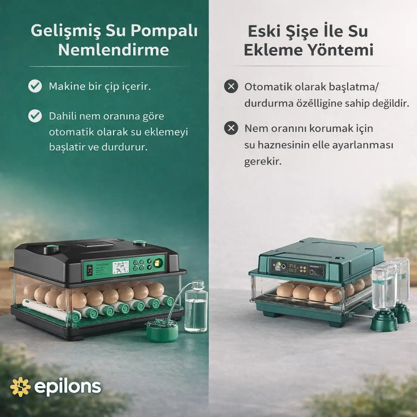 FX-128 Model Tam Otomatik Kuluçka Makinesi – Çift Katlı, Çift Güç Sistemli, Su Hazneli Yeni Nesil İnkübatör