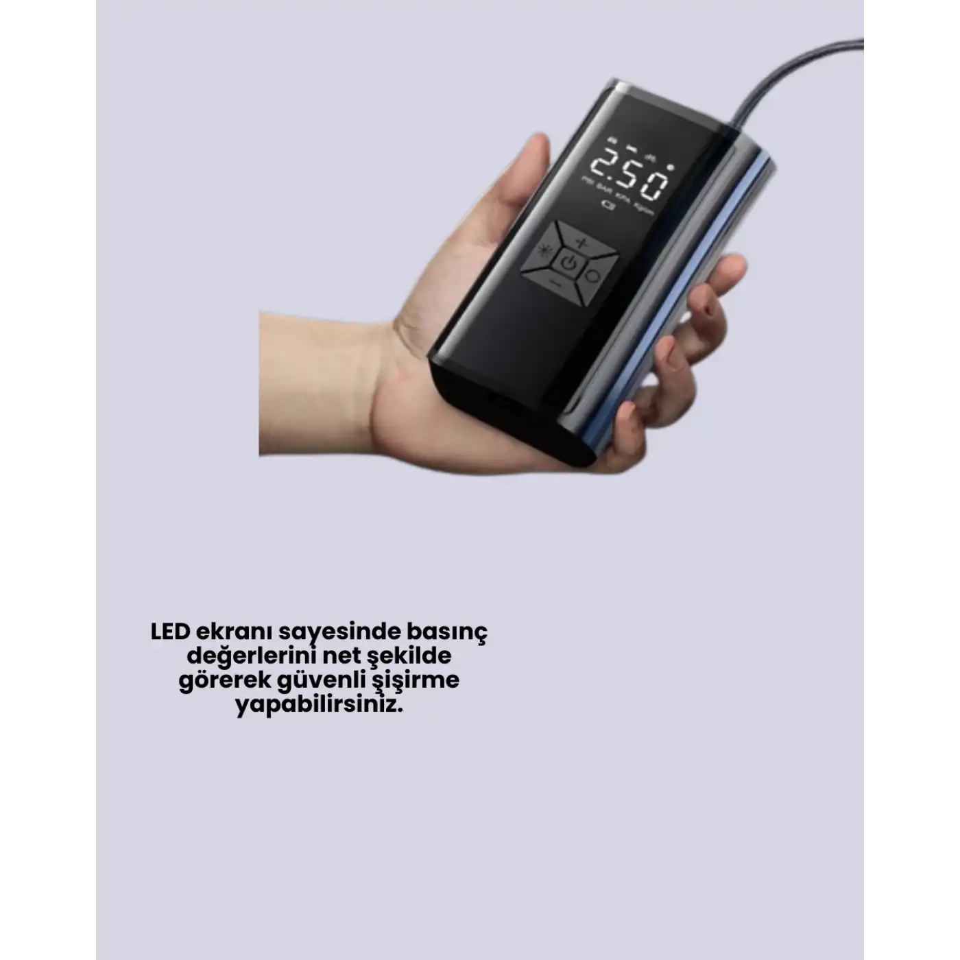 12V Uyumlu Çok İşlevli Akıllı Araç Lastik Pompası