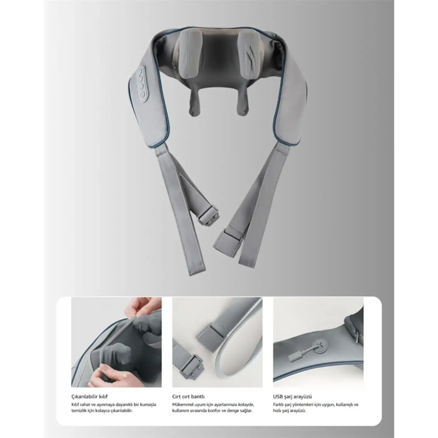 1800mAh Pil Kapasiteli Boyun Masaj Aleti