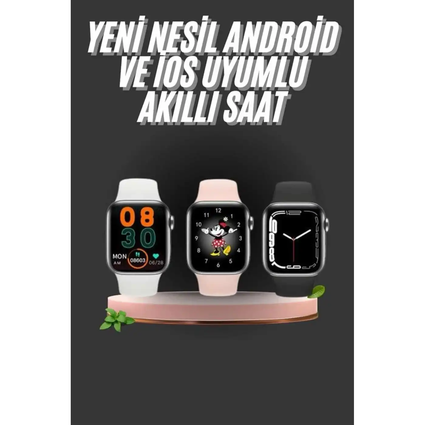1.83 İnç Akıllı Saat Android ve İOS Uyumlu Çağrı Cevaplayabilen Adımsayar GPS Takibi