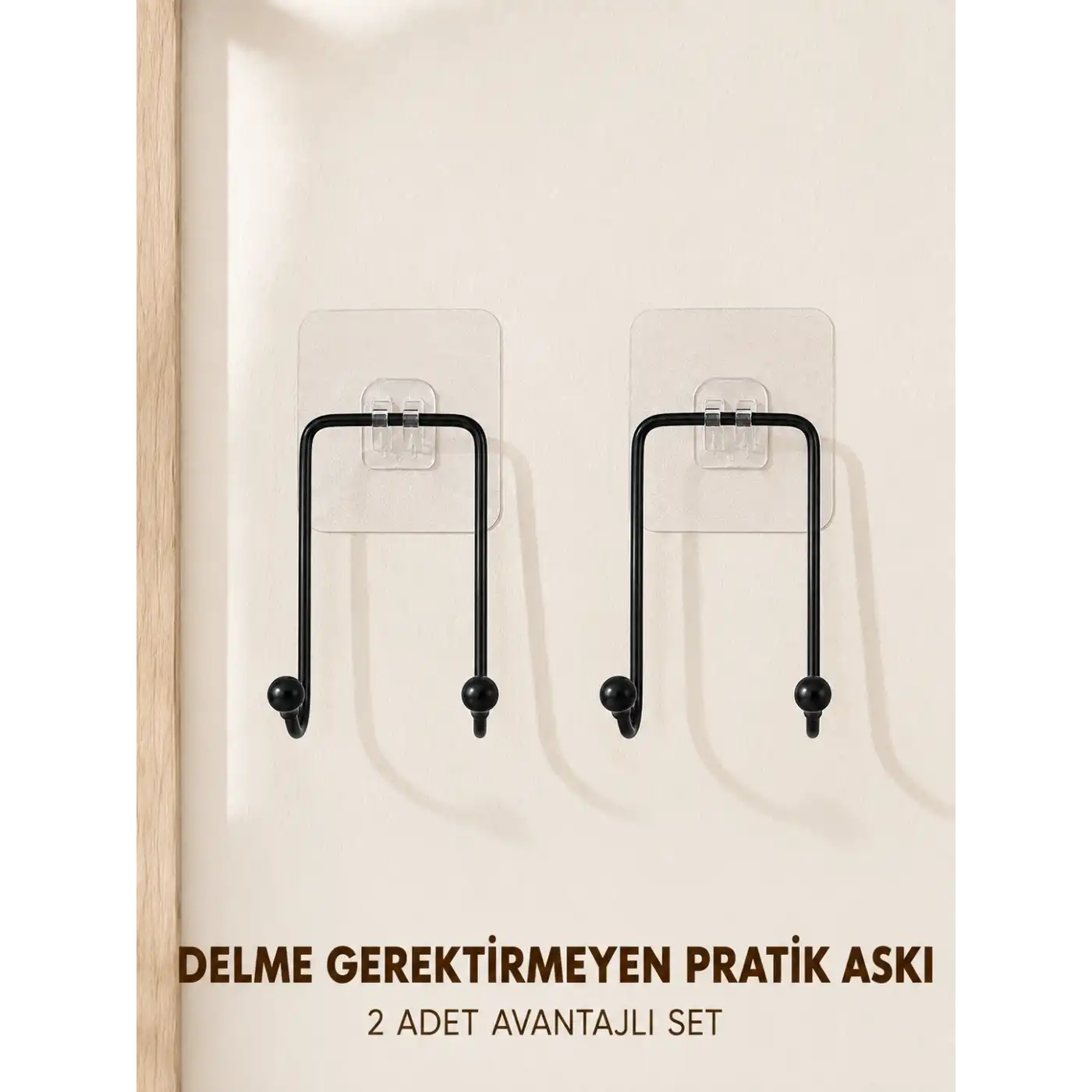 2 Adet Çok Amaçlı Yapışkanlı Askı Ev Mutfak Banyo Düzenleyici