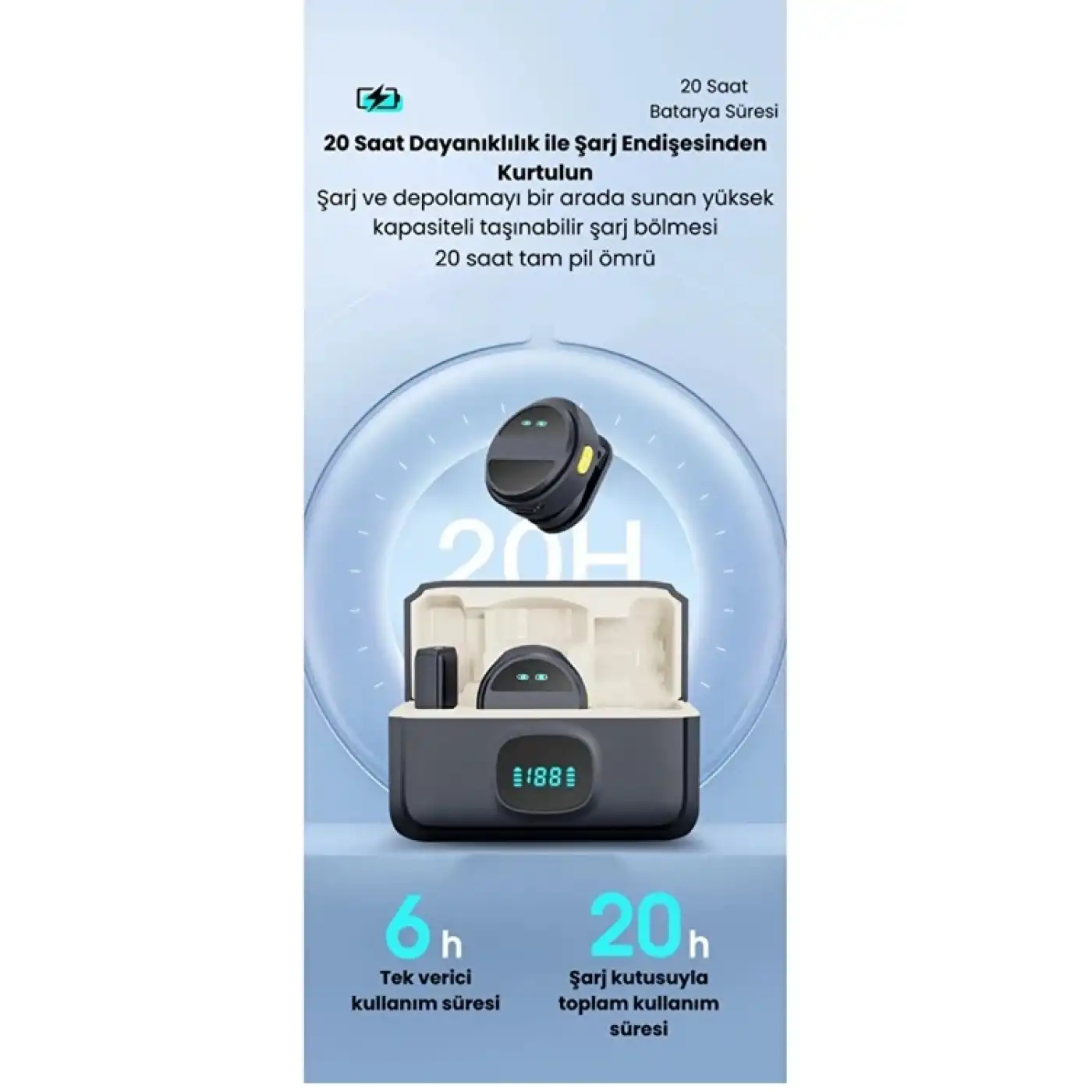 2 Adet Profesyonel Kablosuz Yaka Mikrofonu Typce Uyumlu Manyetik Klipsli