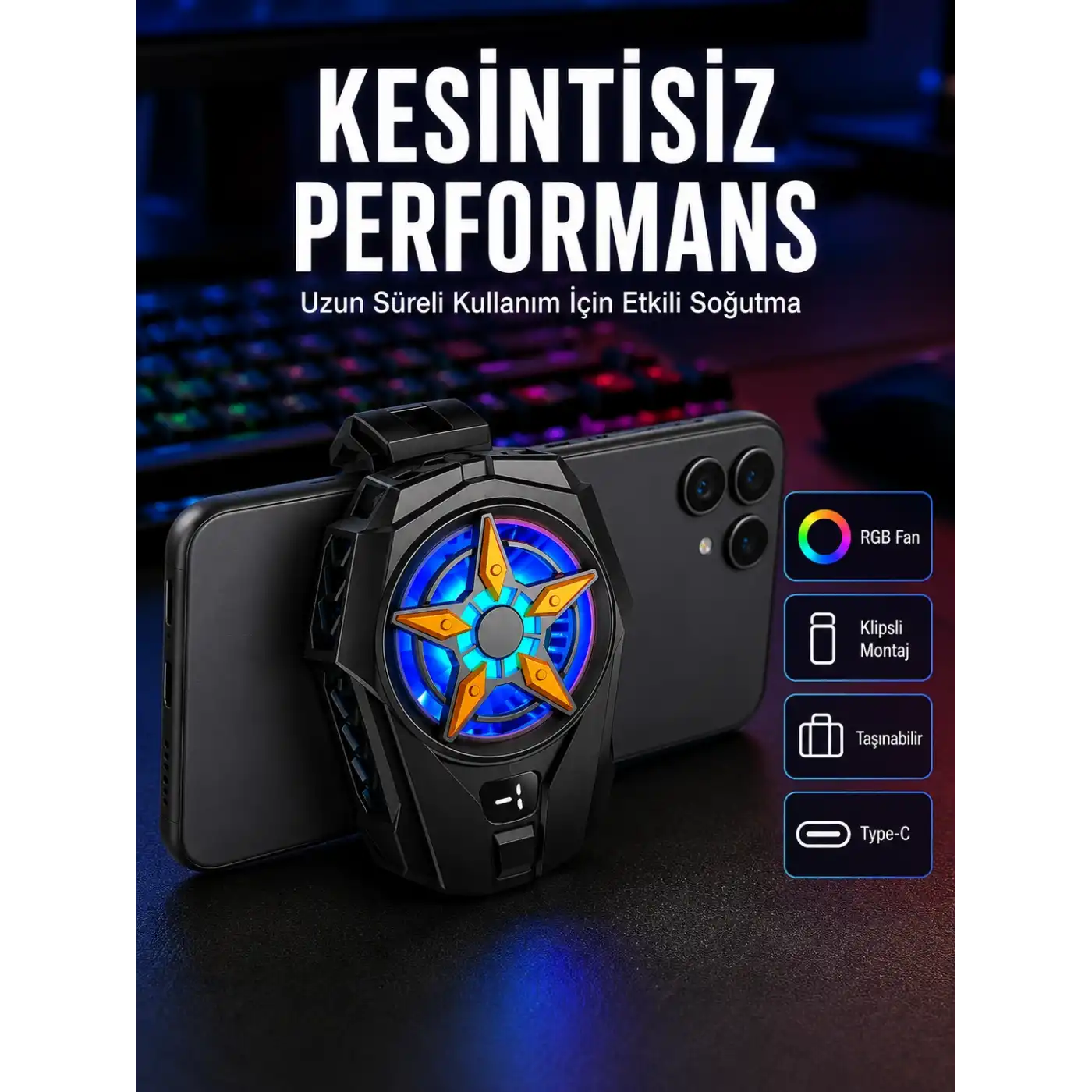 2 Kademeli Hız Ayarlı Taşınabilir Telefon Soğutucu Yeni Nesil
