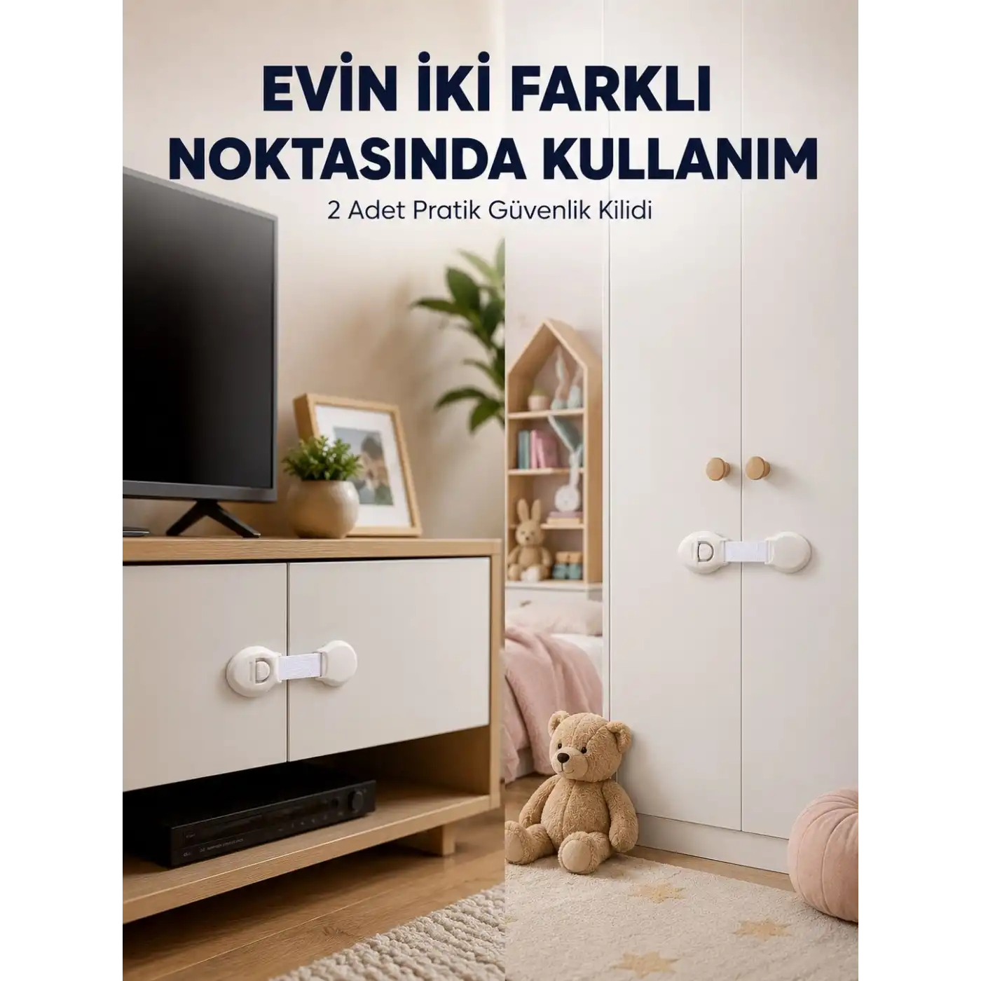 2li Çocuk Güvenlik Kilidi Ev İçi Koruma Seti