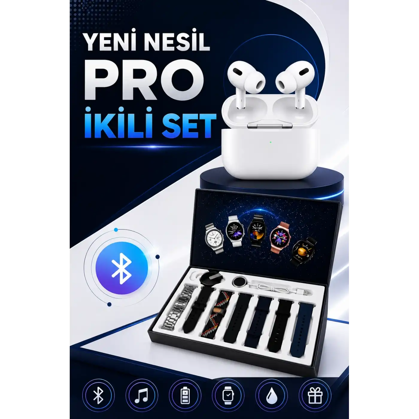 2025 Model Akıllı Saat ve Yeni Nesil Pro Bluetooth Kulaklık ANC Özelliği