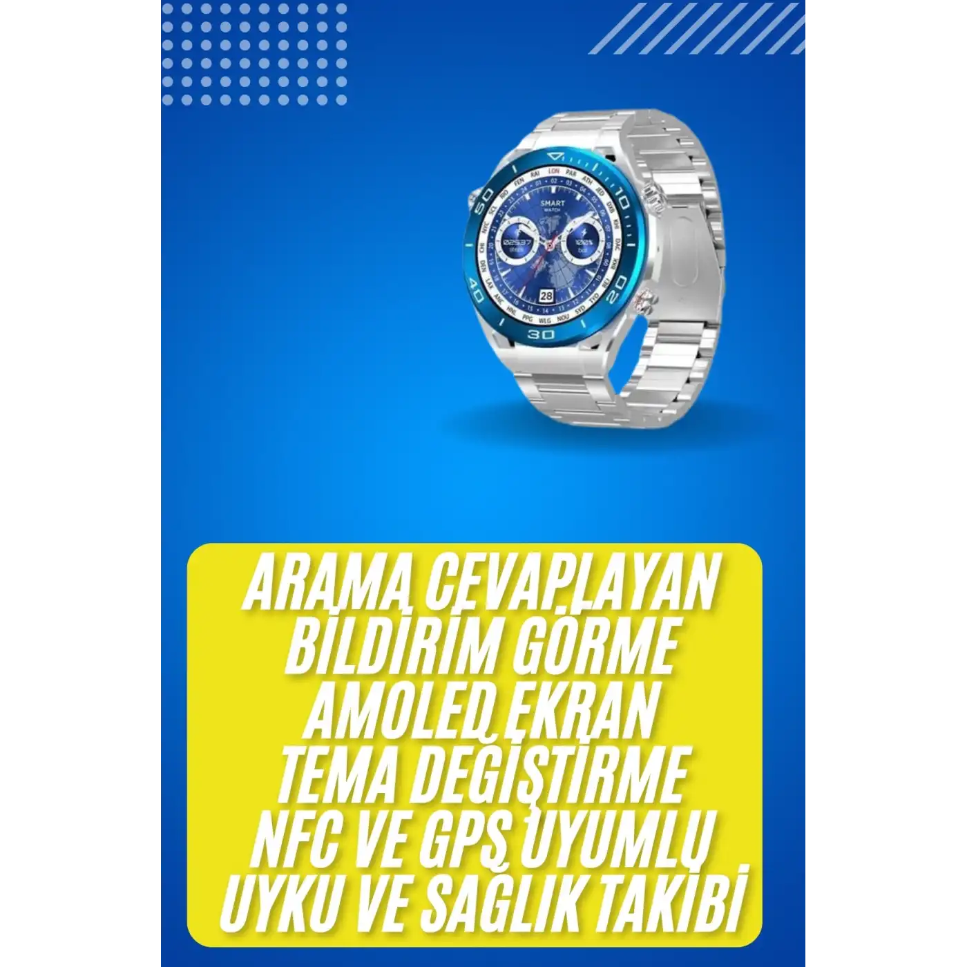 2025 Model Yuvarlak Ekran Android ve İOS Uyumlu GPS Takibi Yapabilen Akıllı Saat Yeni Nesil