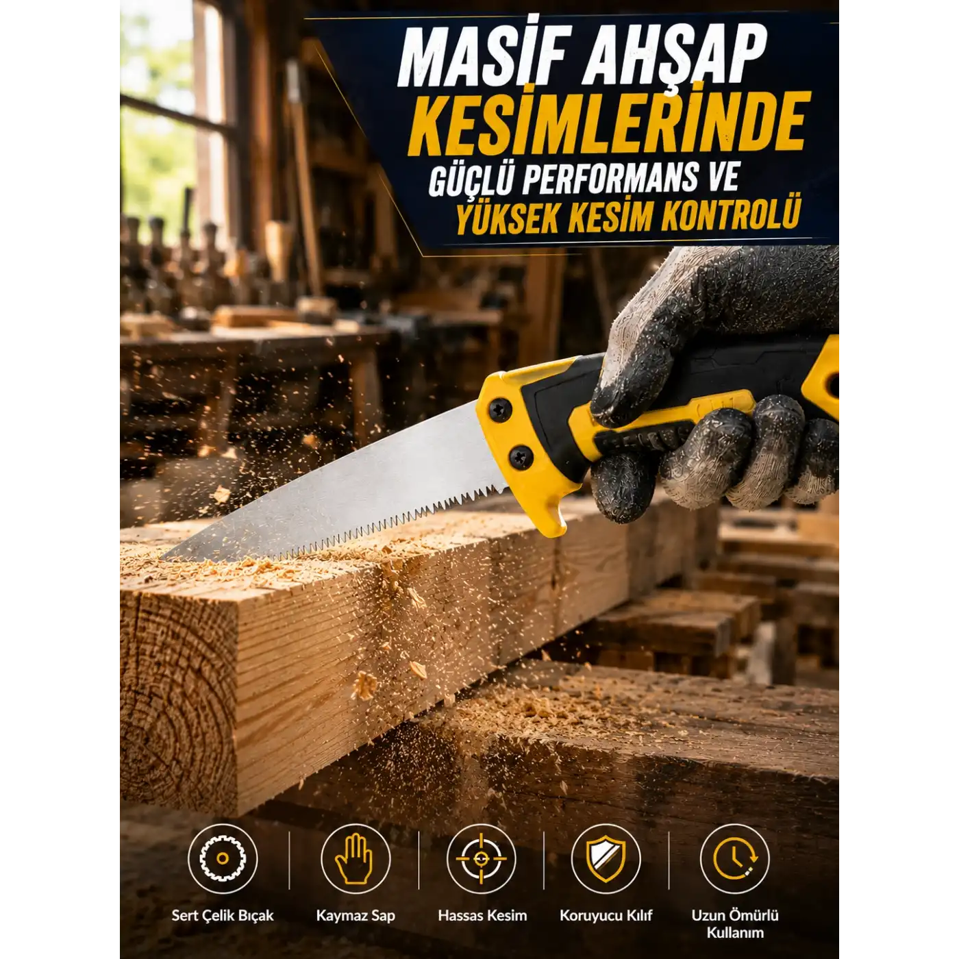 270 mm Düz Bıçaklı Bahçe Budama Testeresi Kılıflı