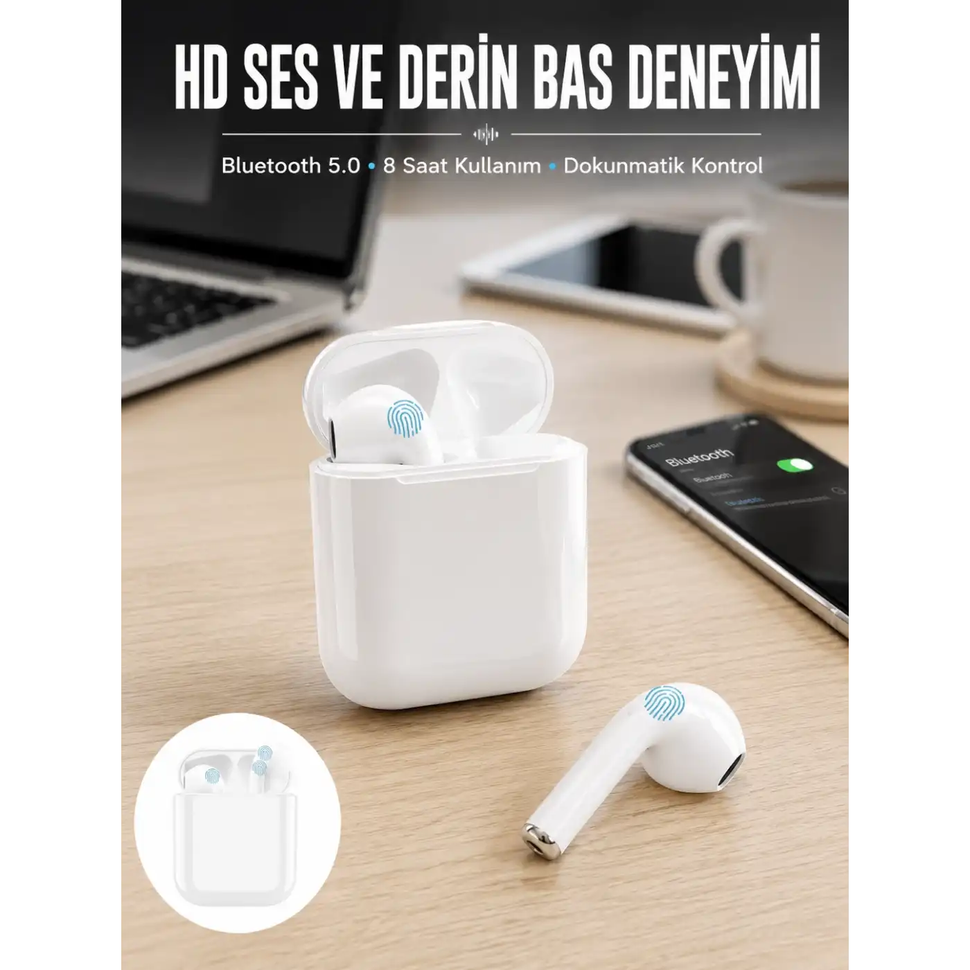 2.Nesil TWS Bluetooth Kulaklık Yüksek Ses Kaliteli Yeni Nesil