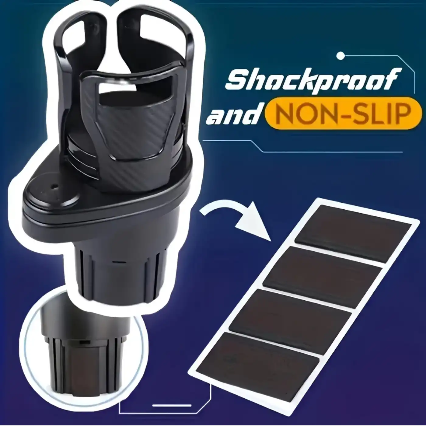 2’si 1 Arada Ayarlanabilir Araç Bardak Tutucu, Genişleyebilir Üst Kısım 3”-6.2”, Şişe Adaptörü, Araba Organizatörü, Dayanıklı Taban, Ramblers Hydroflask Uyumlu, Modern Araç Düzenleyic