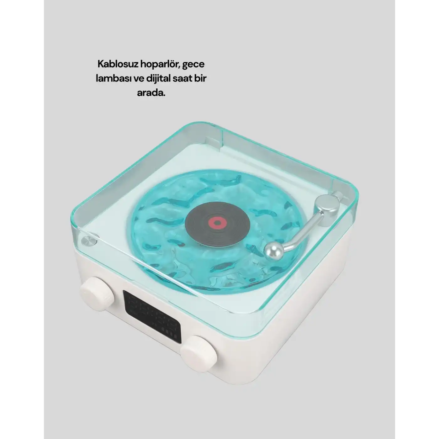 3-1 Kablosuz Bluetooth Hoparlör – Gece Lambalı, Saatli, Retro Tasarım