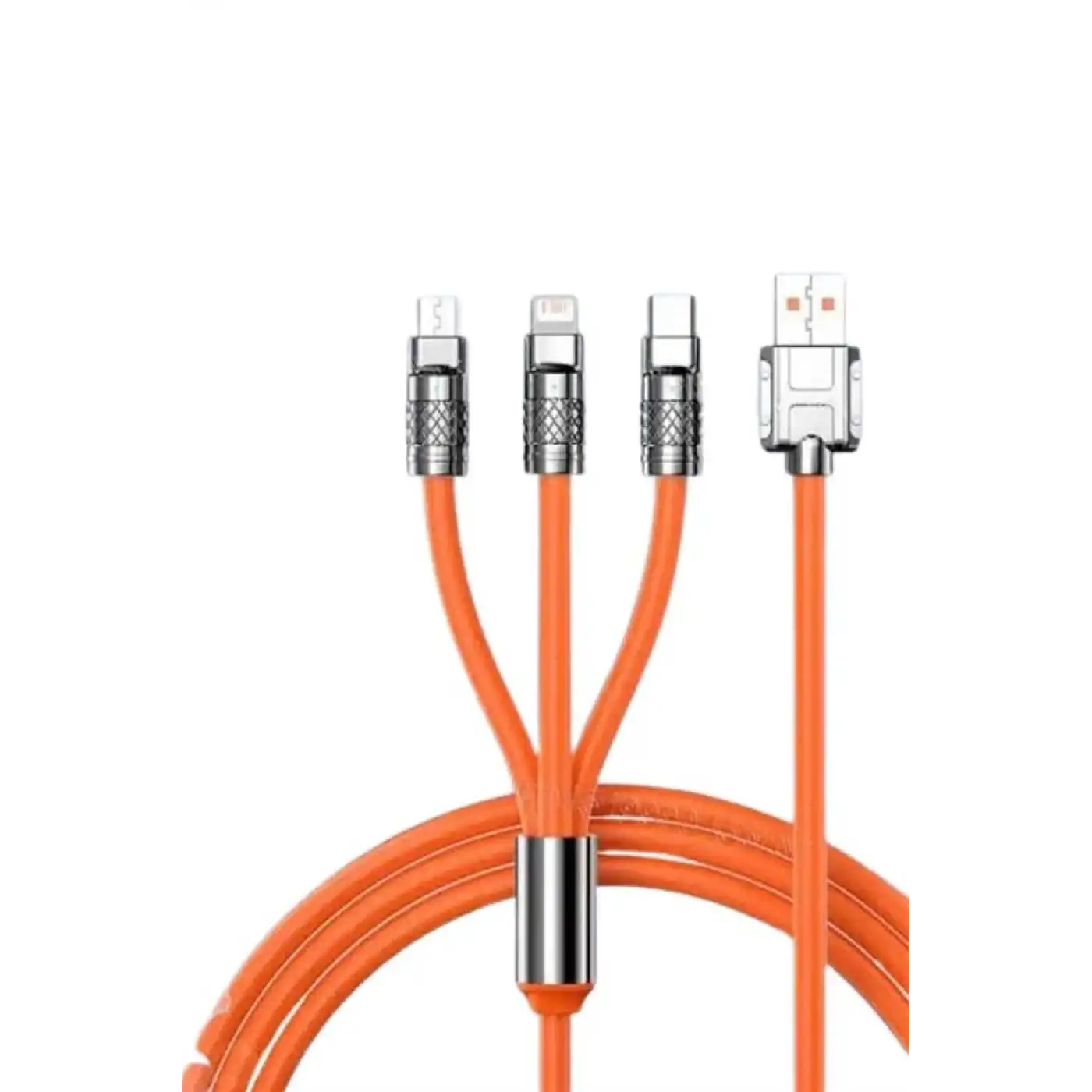 3 İn 1 Süper Hızlı Şarj Kablosu Android ve İOS Uyumlu Silikon Şarj Kablosu