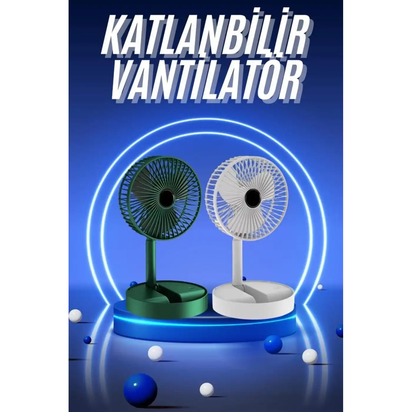 3 Kademe Hız Ayarlı Vantilatör Telefon Standlı Şarjlı Katlanabilir Soğutucu Pervane Yeni Nesil
