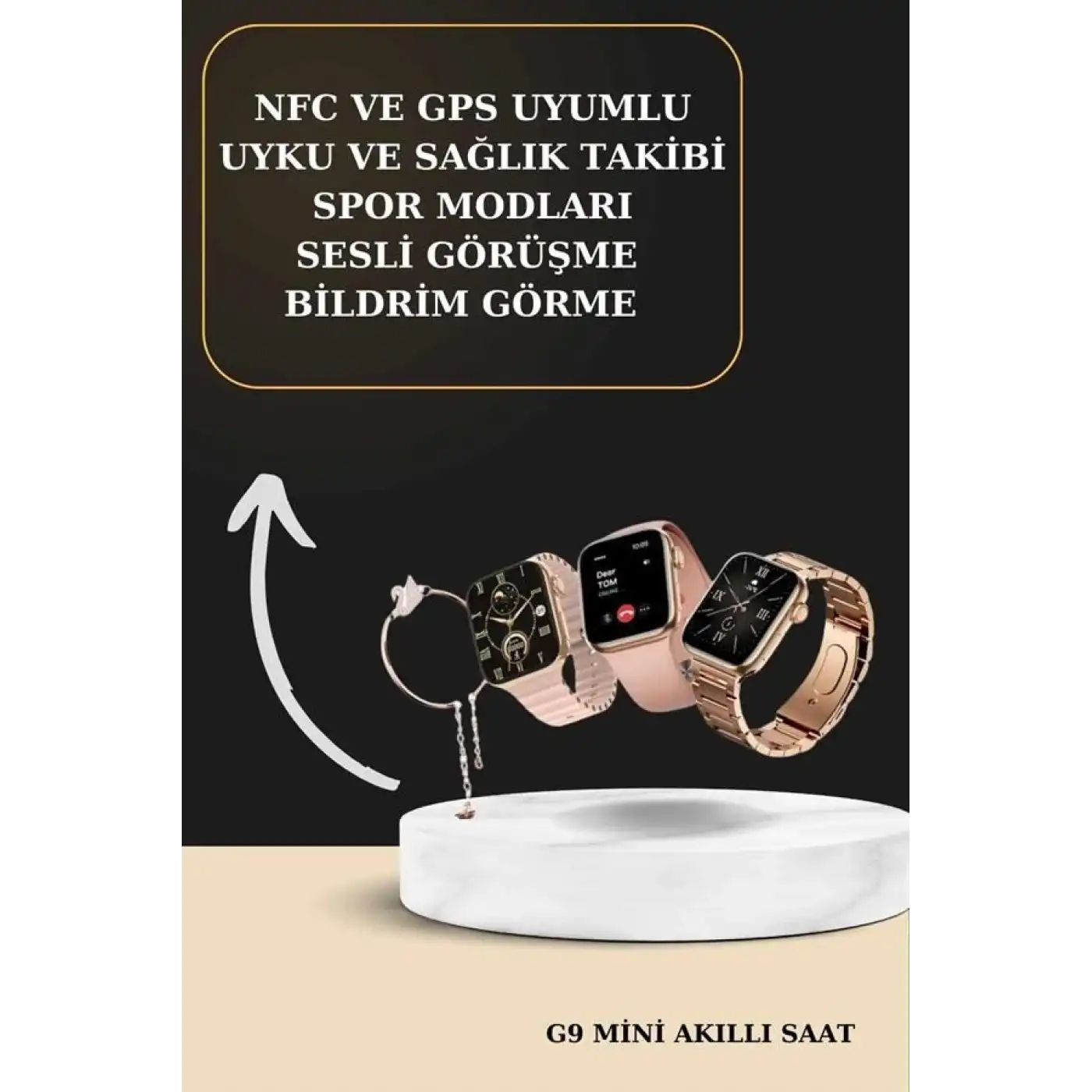 3 Kordonlu Pembe Amoled Ekran Akıllı Saat ve Yeni Nesil Pro Kablosuz Bluetooth Kulaklık ANC/ENC
