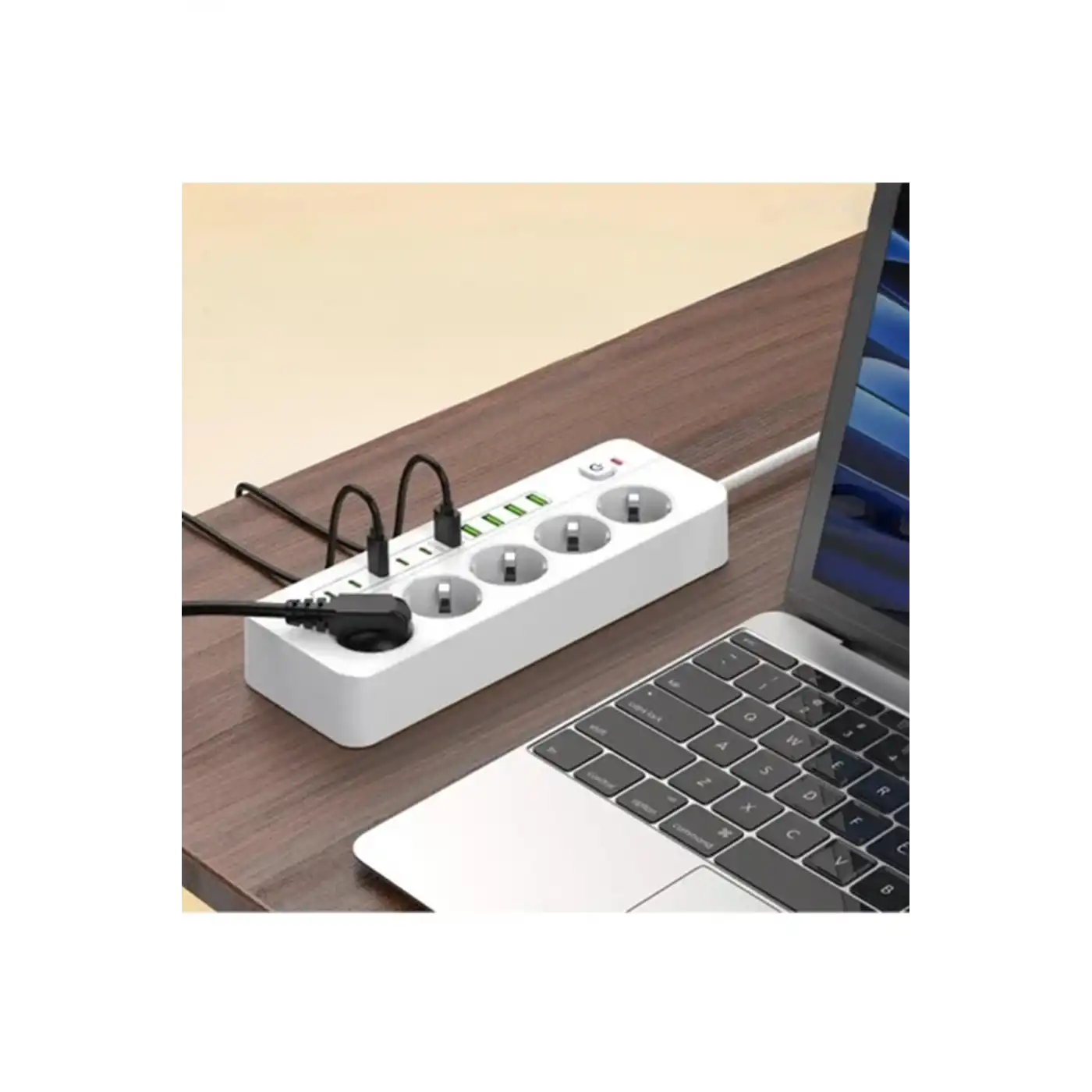 3500w Akım Korumalı 5’li Grup Priz: 5x Usb + 5x Type-c Çıkışlı (2 Metre)