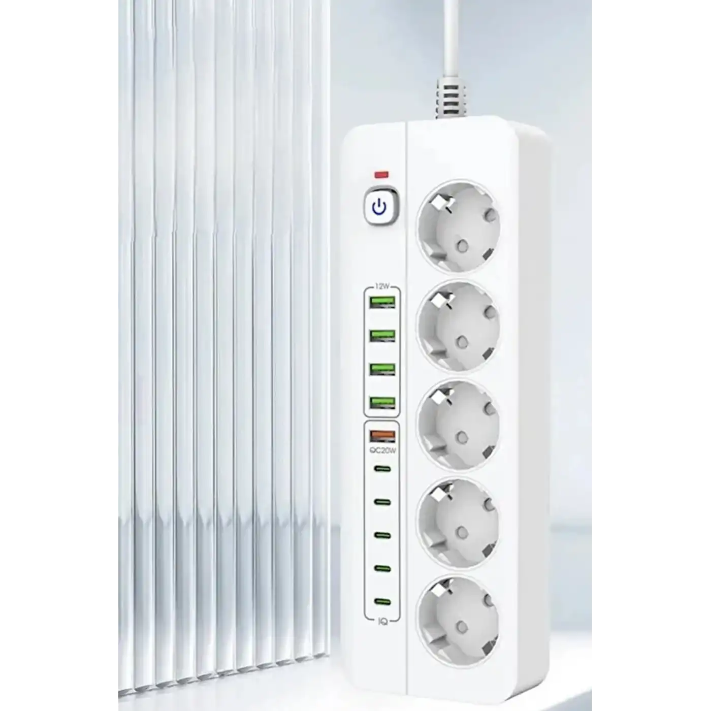 3500w Akım Korumalı 5’li Grup Priz: 5x Usb + 5x Type-c Çıkışlı (2 Metre)