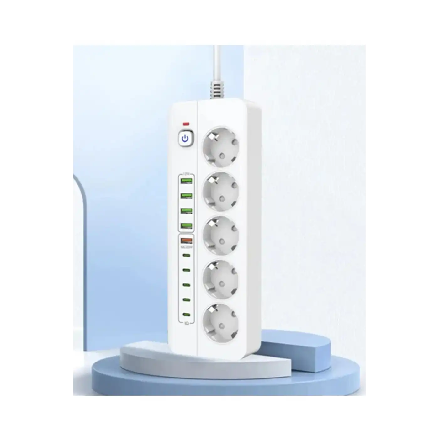 3500w Akım Korumalı 5’li Grup Priz: 5x Usb + 5x Type-c Çıkışlı (2 Metre)