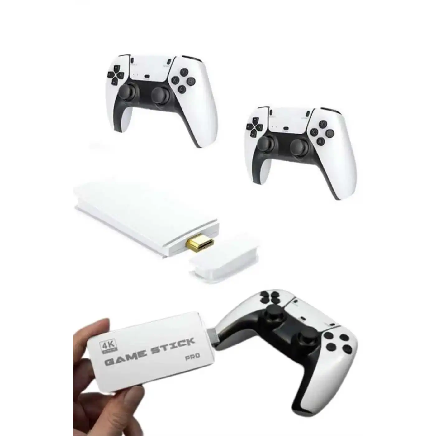 3D 4K 2000 Oyunlu Game Stick Oyun Konsolu Çift Konsol
