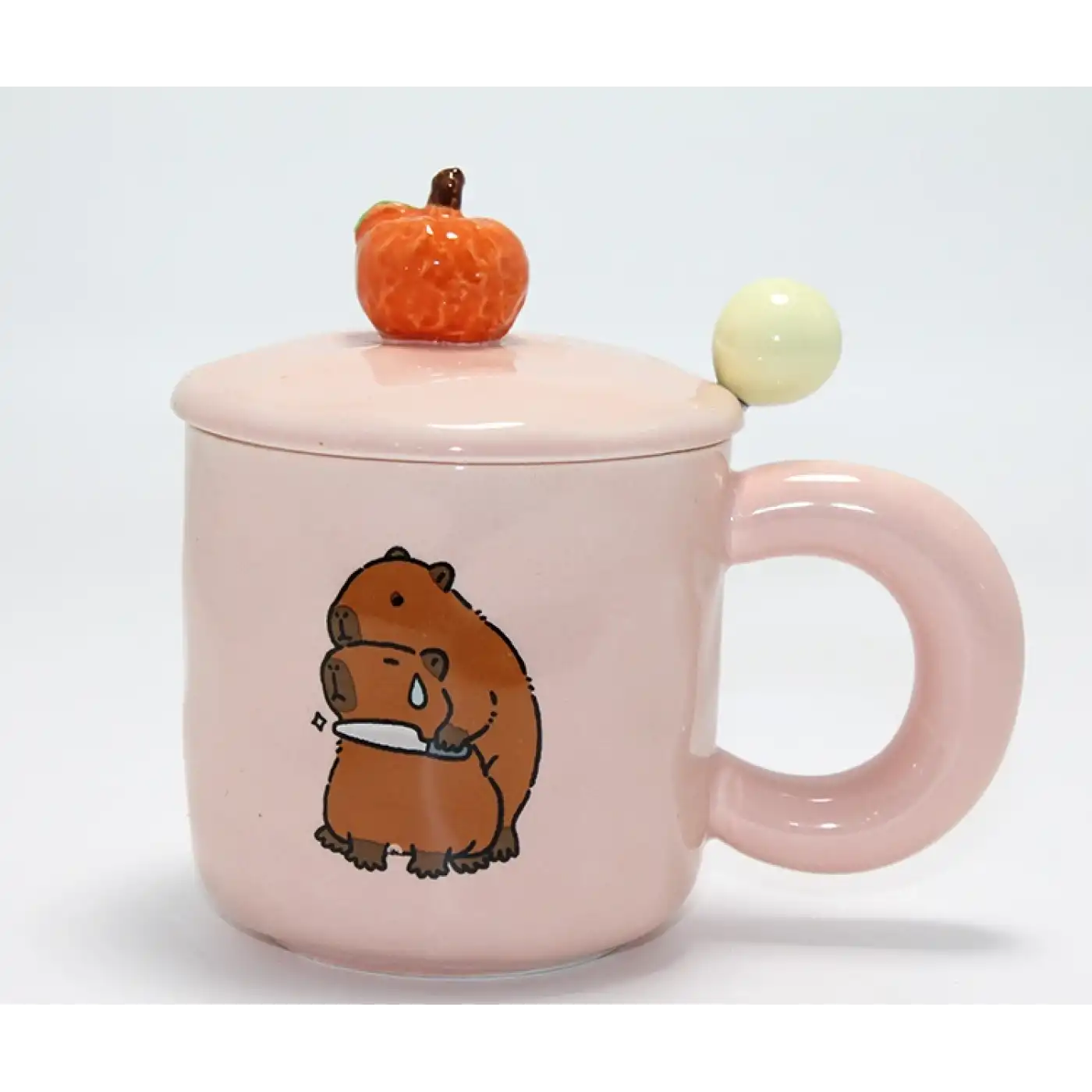 3D Capybara Desenli Porselen Kupa Bardak