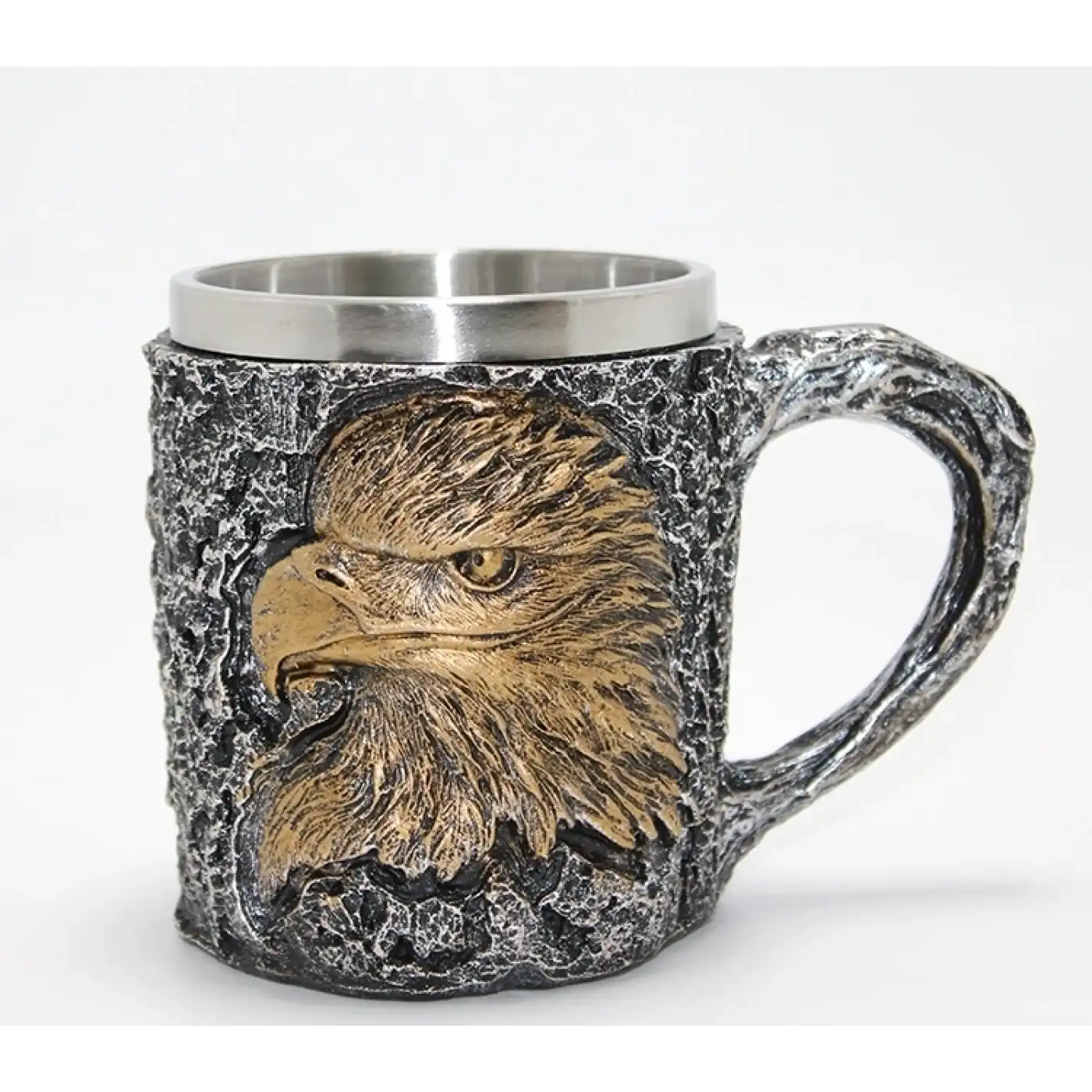 3d Kabartmalı Kartal Büstü Paslanmaz Çelik Kupa Bardak Alk4474