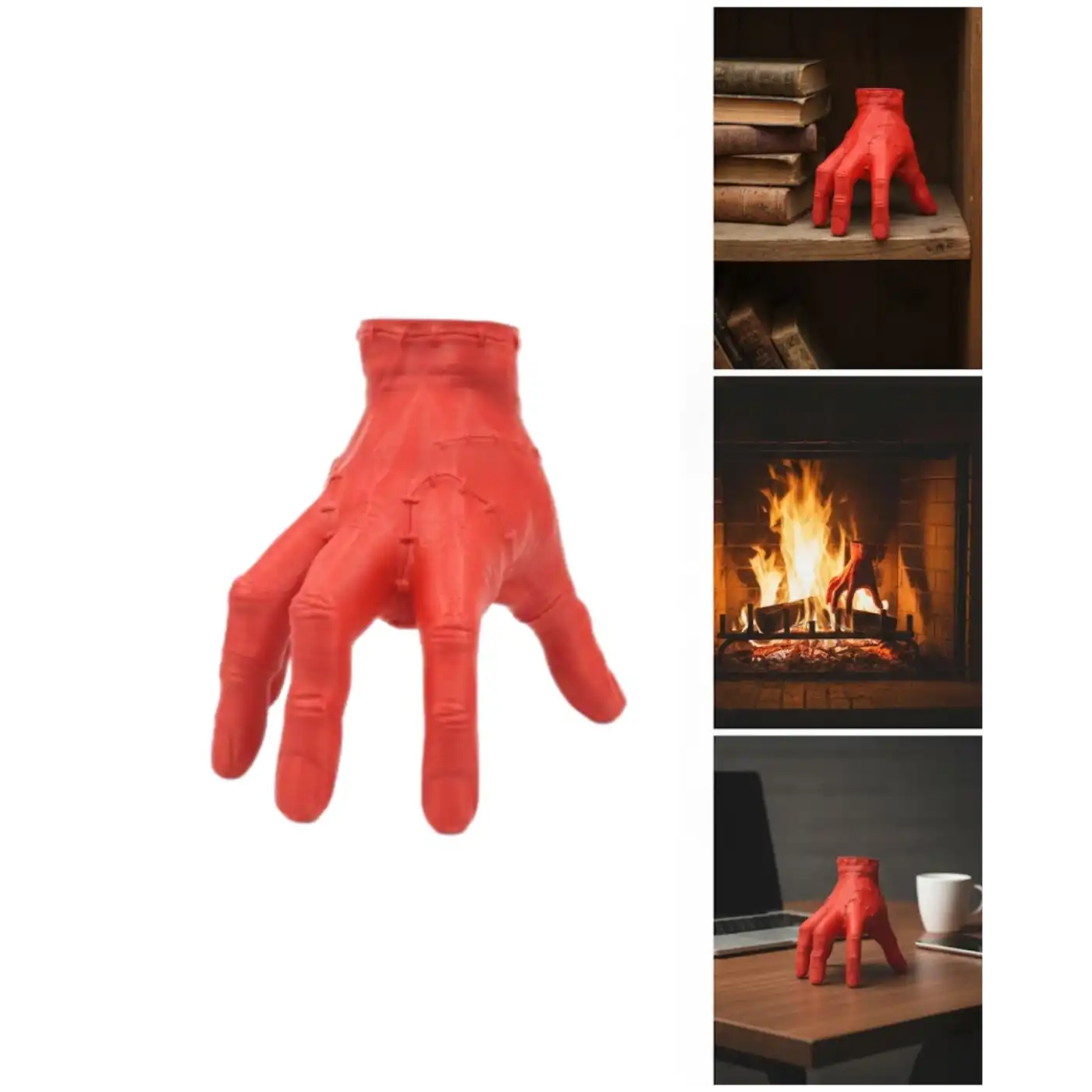 3D Kırmızı El Dekor 17x16 cm Gotik ve Modern Tasarım Obje