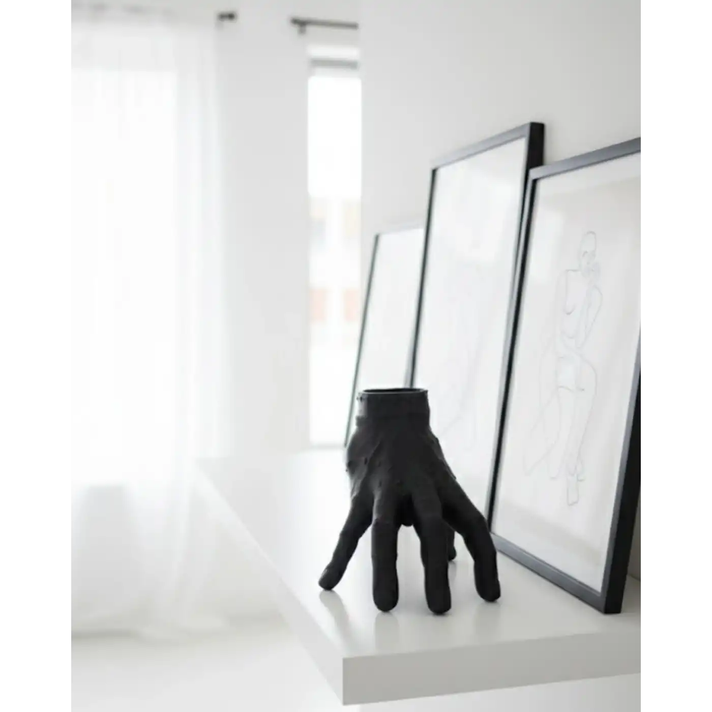 3D Siyah El Biblo 27x22 cm İddialı Ev Dekorasyonu