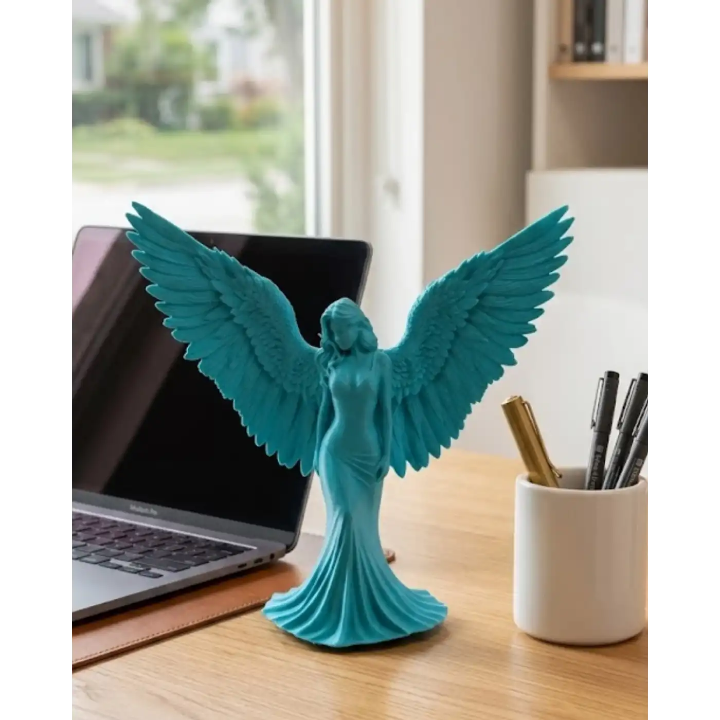 3D Turkuaz Melek İnsan Biblo  Es Dekoratif Obje