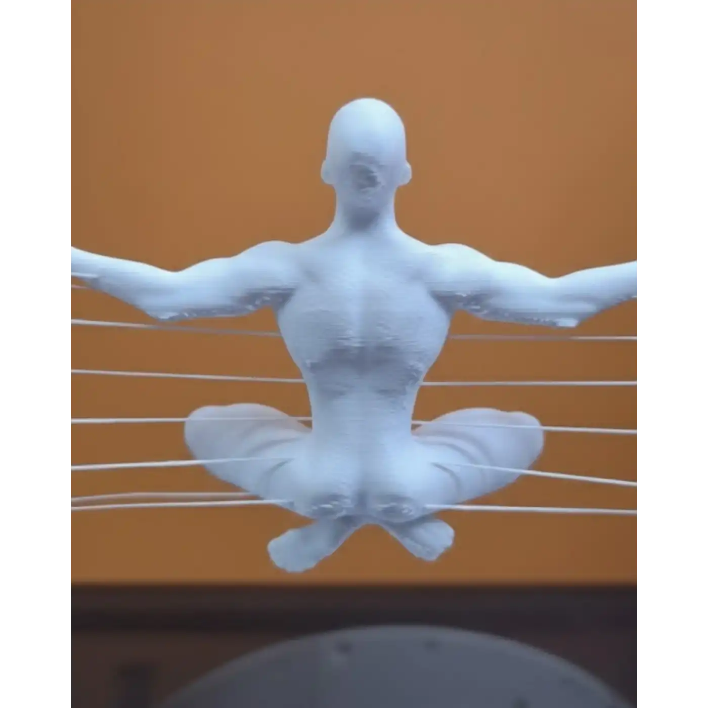 3D Zen Heykeli Ay Formlu Meditasyon Yapan İnsan Figürü Dekor