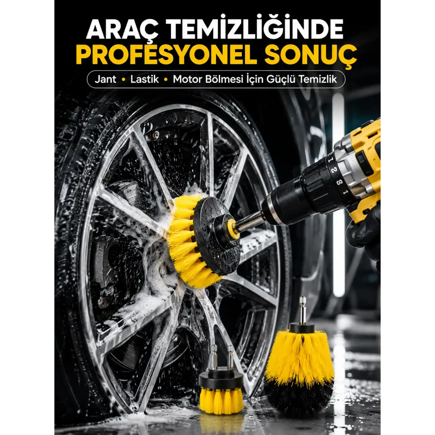 3’lü Matkap Ucu Fırça Takımı Zorlu Kirler İçin