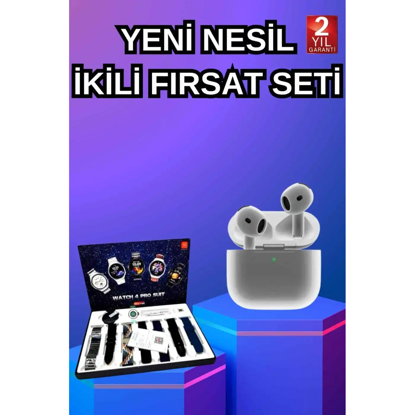 3.Nesil TWS Bluetooth Kulaklık Bluetooth Bağlantılı Akıllı Saat Amoled Ekran Plastik Hasır Kordon